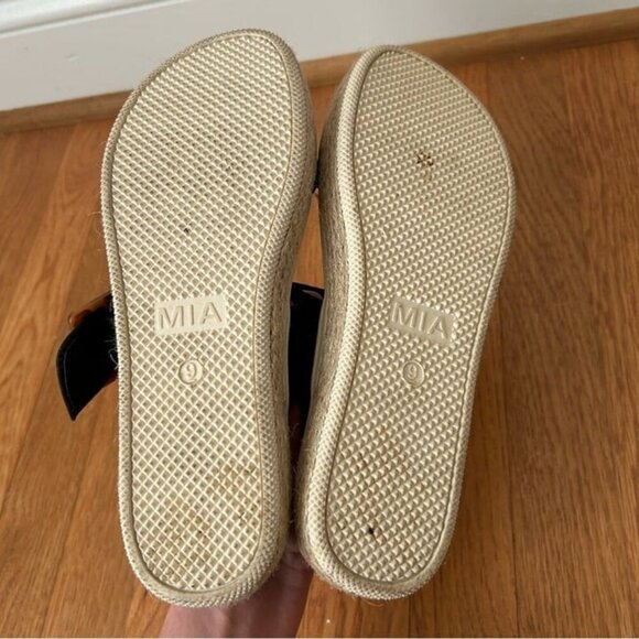 Mia Women’s Carleen Black Cheetah Platform Slip On Wedge Sandals Women’s Size 9 - Picture 5 of 6